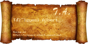 Tölgyesi Albert névjegykártya