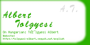 albert tolgyesi business card